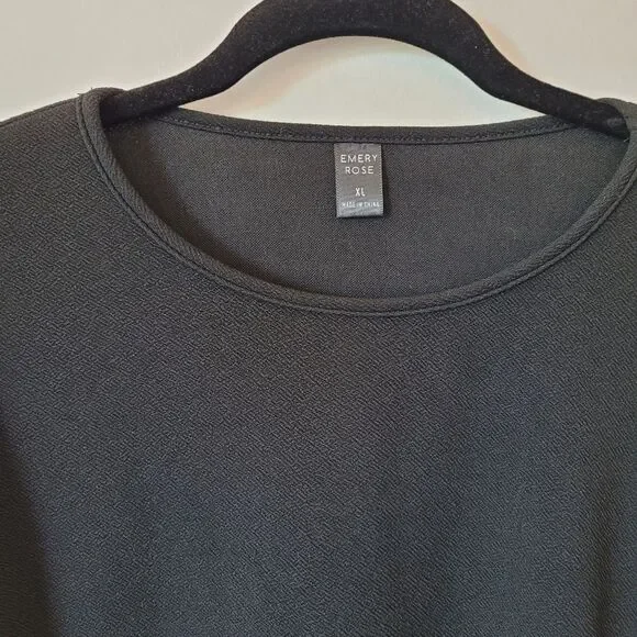 Emery Rose Sheath Dress Black Puff Sleeves Contemporary Office Old Money XL - Picture 8 of 9